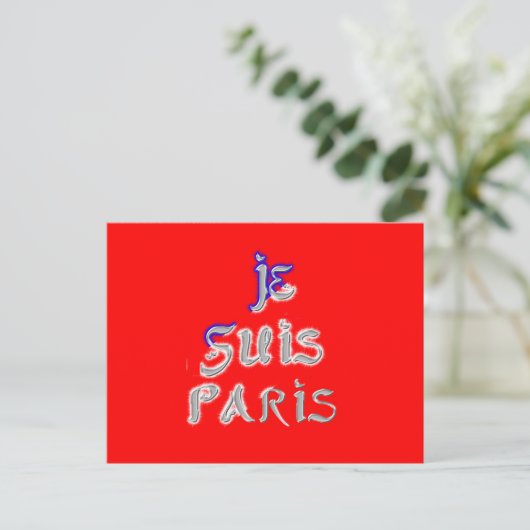 Je suis Paris Art Print Briefkaart (Staand voorkant)