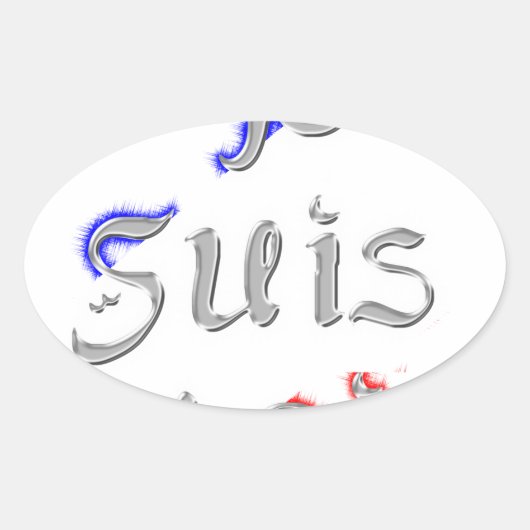 Je suis Paris Art Print Ovale Sticker (Voorkant)