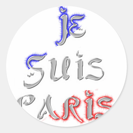 Je suis Paris Art Print Ronde Sticker (Voorkant)