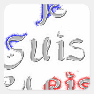 Je suis Paris Art Print Vierkante Sticker