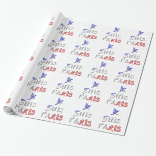 Je Suis Paris I Love Paris Tekst Kunstprint Cadeaupapier