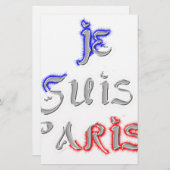 Je suis Paris Ik hou van Parijs Tekst Kunst Print Briefpapier (Voorkant / Achterkant)