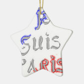 Je suis Paris Ik hou van Parijs Tekst Kunst Print Keramisch Ornament (Links)