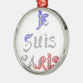 Je suis Paris Ik hou van Parijs Tekst Kunst Print Metalen Ornament (Links)