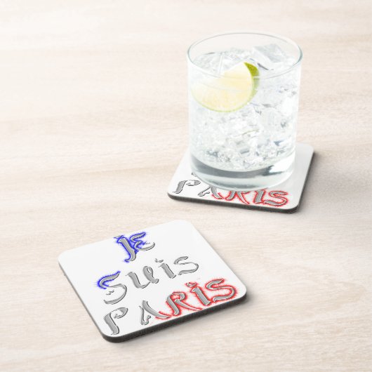 Je suis Paris Ik hou van Parijs Tekst Kunst Print Onderzetter (Rechterzijde)