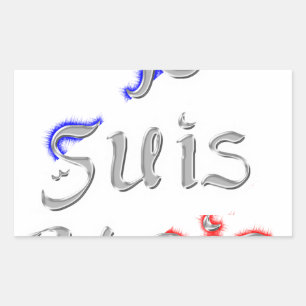Je suis Paris Ik hou van Parijs Tekst Kunst Print Rechthoekige Sticker