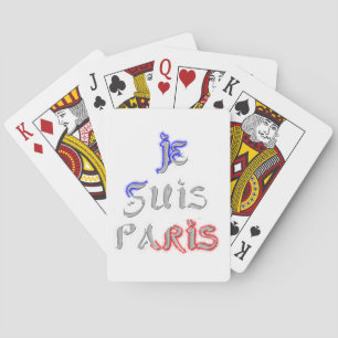 Je suis Paris Ik hou van Parijs Tekst Kunst Print Speelkaarten