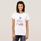 Je suis Paris Ik hou van Parijs Tekst Kunst Print T-shirt (Voorkant volledig)