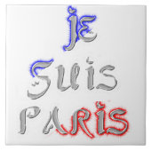 Je suis Paris Ik hou van Parijs Tekst Kunst Print Tegeltje (Voorkant)