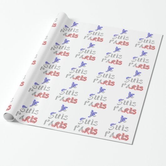 Je Suis Paris Kunstprint Cadeaupapier (Uitgerold)