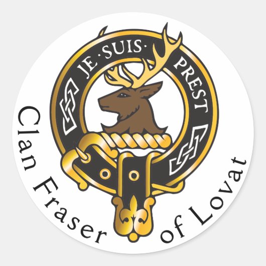 Je Suis Prest - Clan Fraser Crest Ronde Sticker (Voorkant)