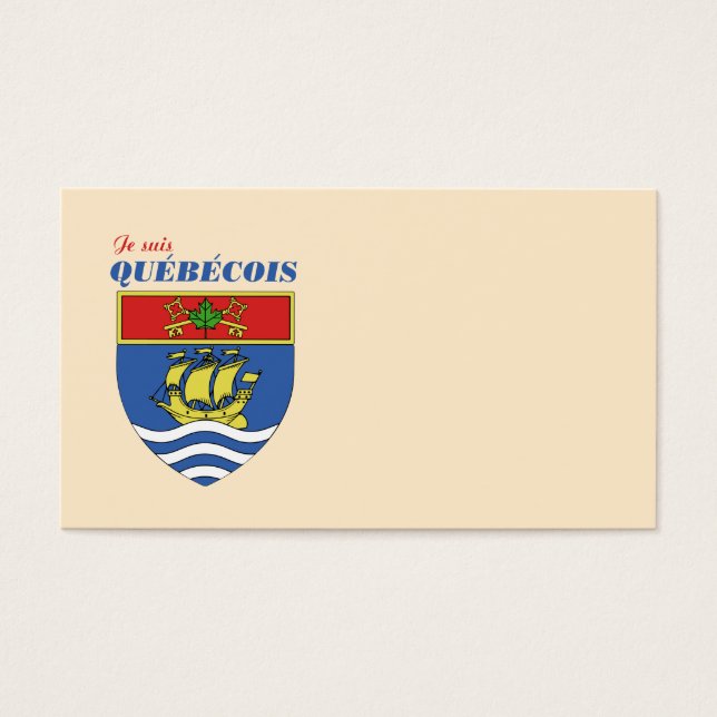 Je suis Quebecois Visitekaartje (Voorkant)