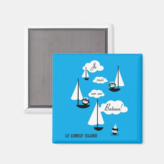 Je suis sur un Bateau! Magneet (Voorkant / Achterkant)