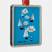 Je suis sur un Bateau! Metalen Ornament (Rechts)