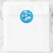 Je suis sur un Bateau! Ronde Sticker (Tas)