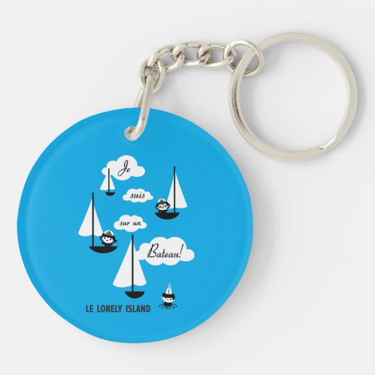 Je suis sur un Bateau! Sleutelhanger (Achterkant)
