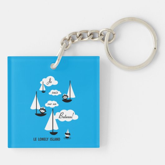 Je suis sur un Bateau! Sleutelhanger (Achterkant)