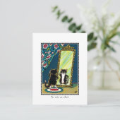 "Je suis un chat" Kat gepersonaliseerd Briefkaart (Staand voorkant)