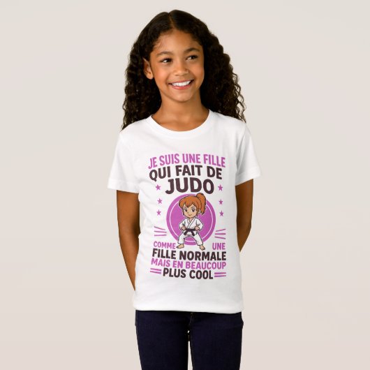 je suis une fille qui fait de judo t-shirt (Voorkant volledig)
