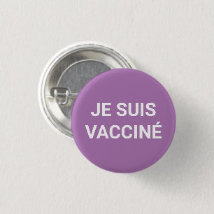 Je suis vacciné, lavender frans ronde button 3,2 cm