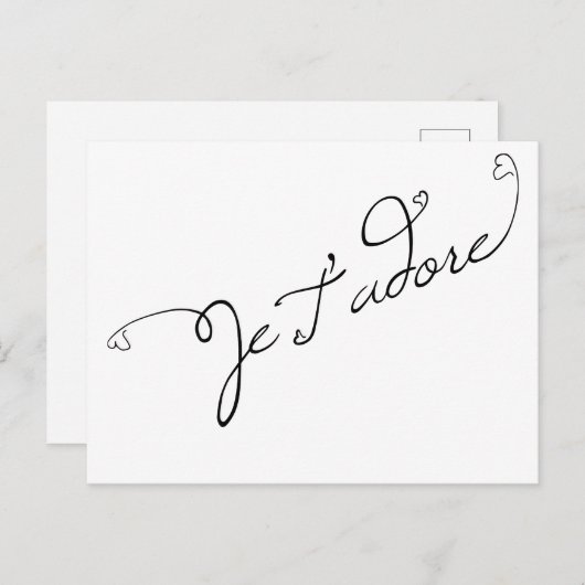 Je T' adore Briefkaart (Voorkant / Achterkant)