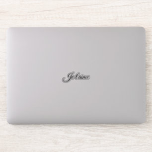 Je t’aime I Love You Script Frans Contour Sticker