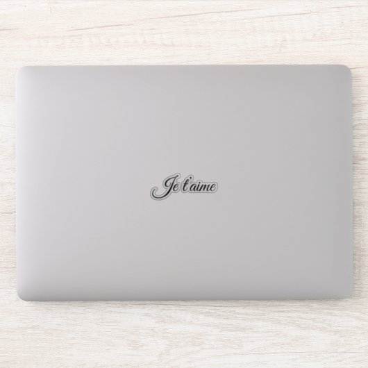 Je t’aime I Love You Script Frans Contour Sticker (Computer)
