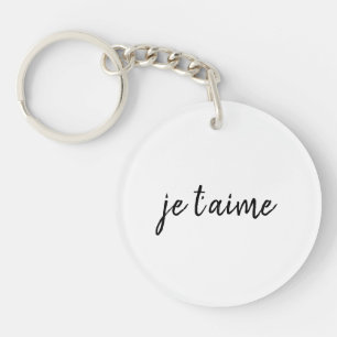 🖤 Je t-aime, ik hou van je Franse Chic Custom Acr Sleutelhanger
