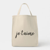 Je t’aime Ik hou van je in het Frans Chic Tote Bag (Achterkant)