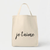 Je t’aime Ik hou van je in het Frans Chic Tote Bag (Voorkant)