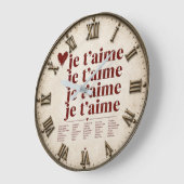 Je T’aime in Many Languages Romantic Grote Klok (Hoek)