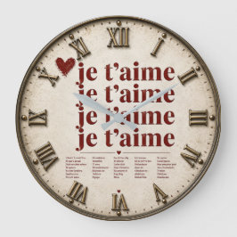 Je T’aime in Many Languages Romantic Grote Klok
