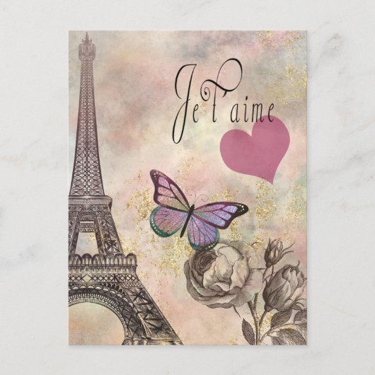 Je T' Aime  Valentijn Briefkaart (Voorkant)