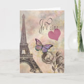 Je T' Aime  Valentijn Folded Holiday Card Feestdagen Kaart (Voorkant)