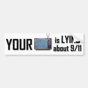 Je T.V. ligt ongeveer 9-11 bumpersticker