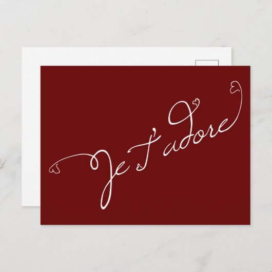 Je T'adore Briefkaart (Voorkant / Achterkant)