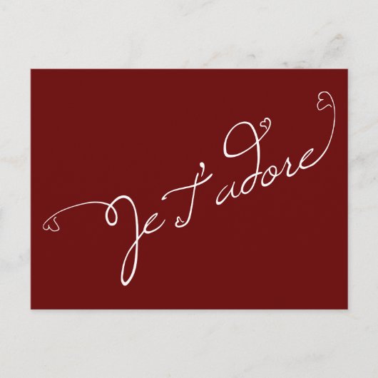 Je T'adore Briefkaart (Voorkant)