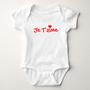 Je T'aime baby shirt - Gepersonaliseerd
