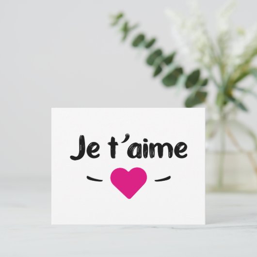 Je t'aime briefkaart (Staand voorkant)