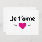 Je t'aime briefkaart (Voorkant / Achterkant)