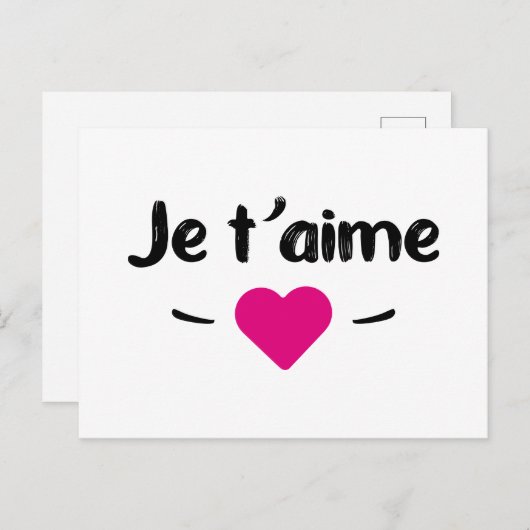 Je t'aime briefkaart (Voorkant / Achterkant)