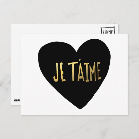 Je T'aime Briefkaart (Voorkant / Achterkant)
