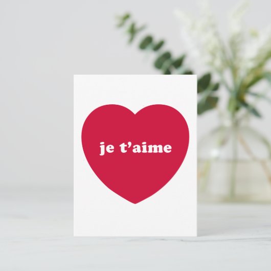 JE T'AIME BRIEFKAART (Staand voorkant)