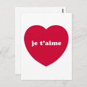 JE T'AIME BRIEFKAART (Voorkant / Achterkant)
