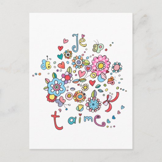 Je T'Aime Briefkaart (Voorkant)