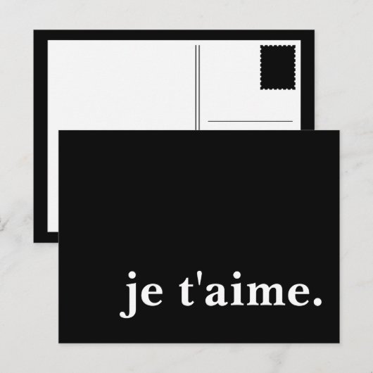je t'aime. briefkaart (Voorkant / Achterkant)
