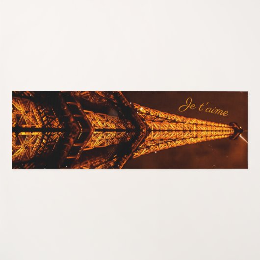Je T'Aime Brown Sinaasappel Paris Frankrijk Eiffel Yogamat (Voorkant (horizontaal))