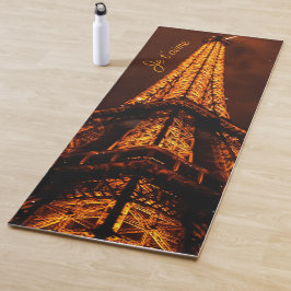 Je T'Aime Brown Sinaasappel Paris Frankrijk Eiffel Yogamat