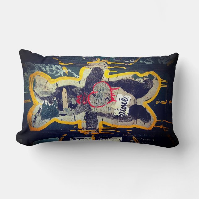 Je T'aime Bunny Streetart Pillow Kussen (Voorkant)