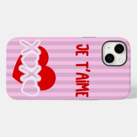 Je t'aime Case-Mate iPhone case (Achterkant (horizontaal))